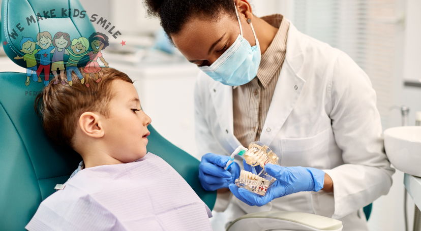 Overcrowding in children's teeth.